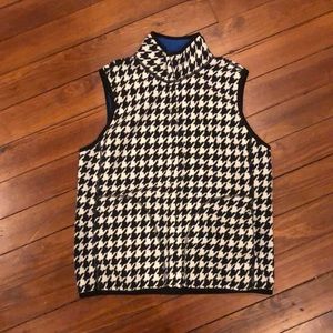 Reversible Houndstooth Fleece Vest S